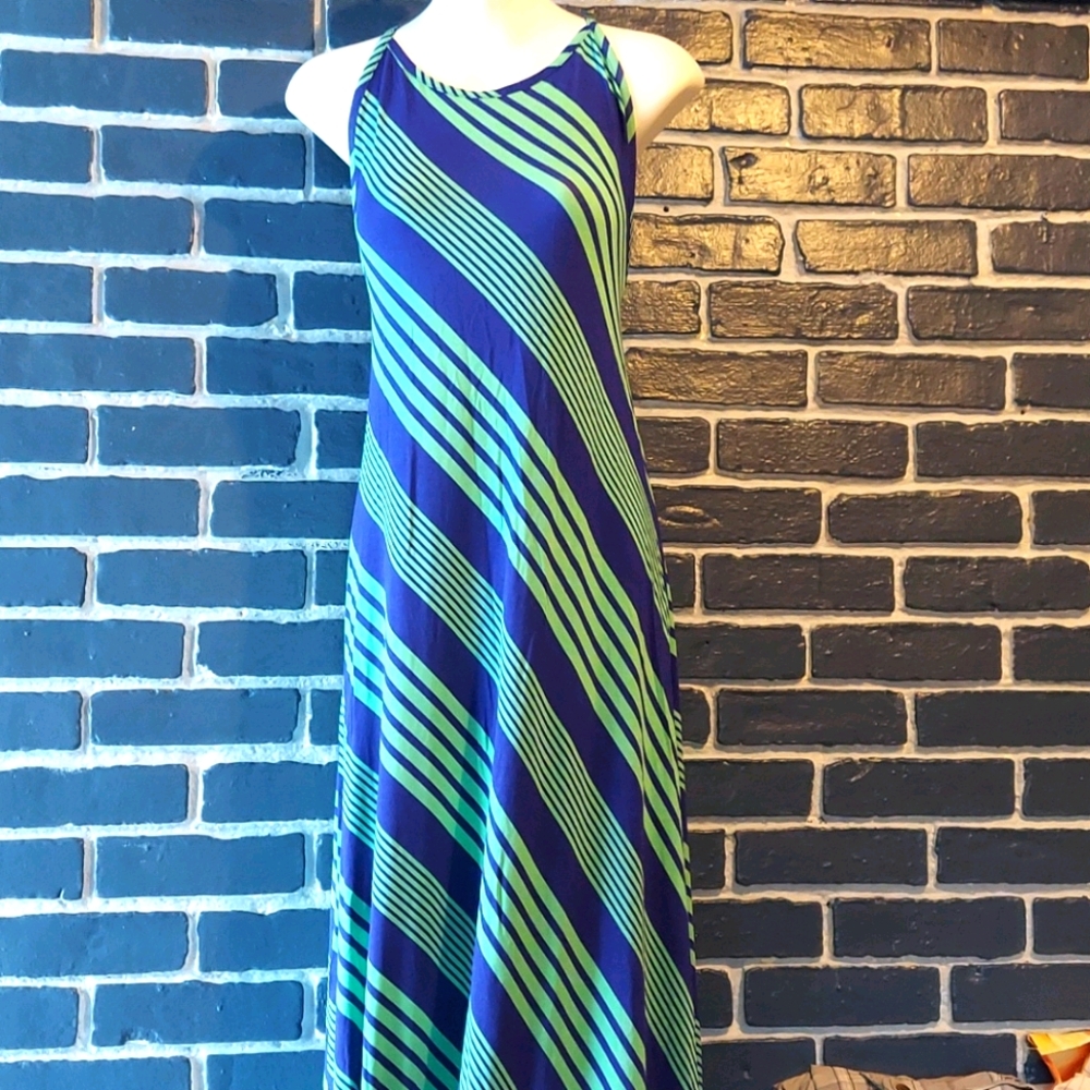 Striped Iris Maxi tank dress